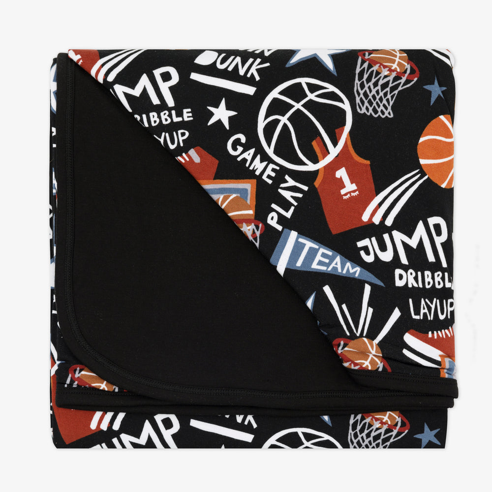 Flat lay of the Black Slam Dunk Cloud blanket