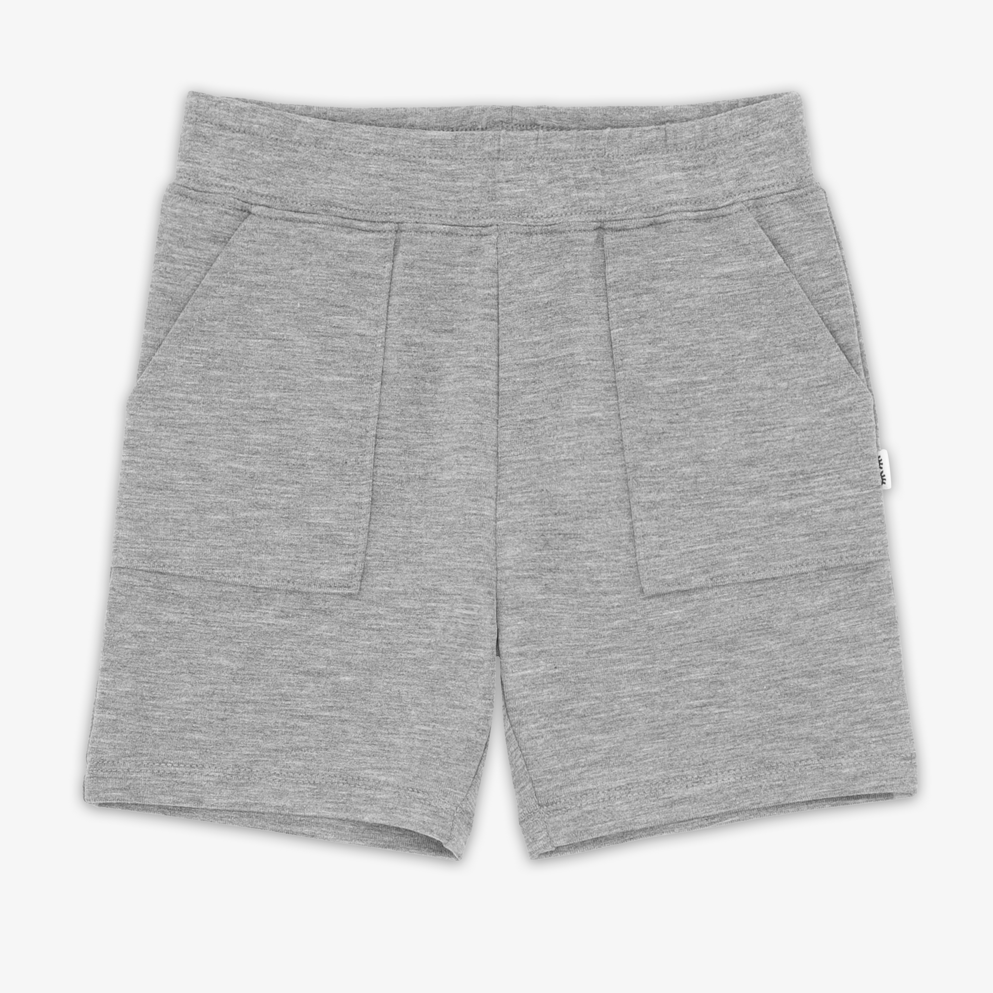 Flat lay image of the Heather Gray Shorts