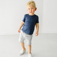 Alternate image of a child wearing Light Heather Gray shorts and coordinating Play top