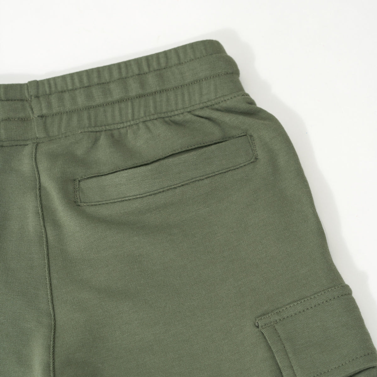 image of the back pocket view on the Olive Cargo Shorts
