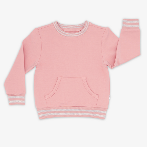 Flat lay image of the Mauve Blush Pocket Crewneck