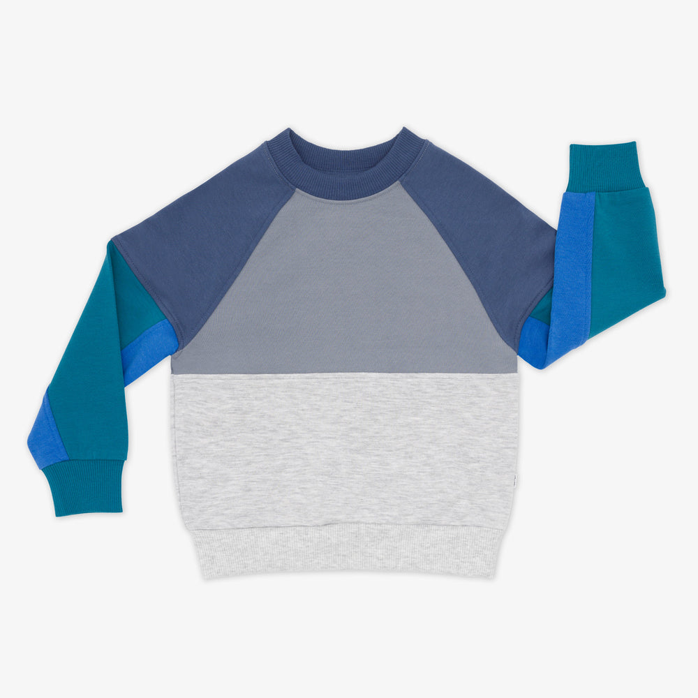 Flat lay image of the Windy Sky Panel Crewneck