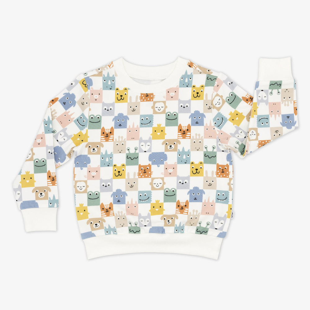 Flat lay image of a Check Mates Crewneck Sweatshirt