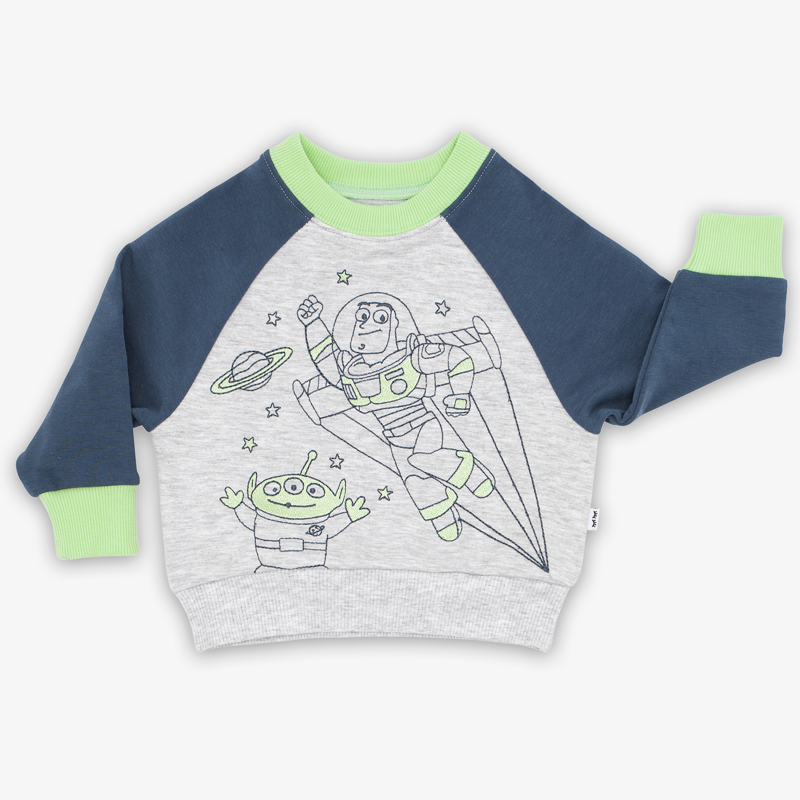 Flat lay image of the Disney Pixar Buzz Lightyear Crewneck Sweatshirt