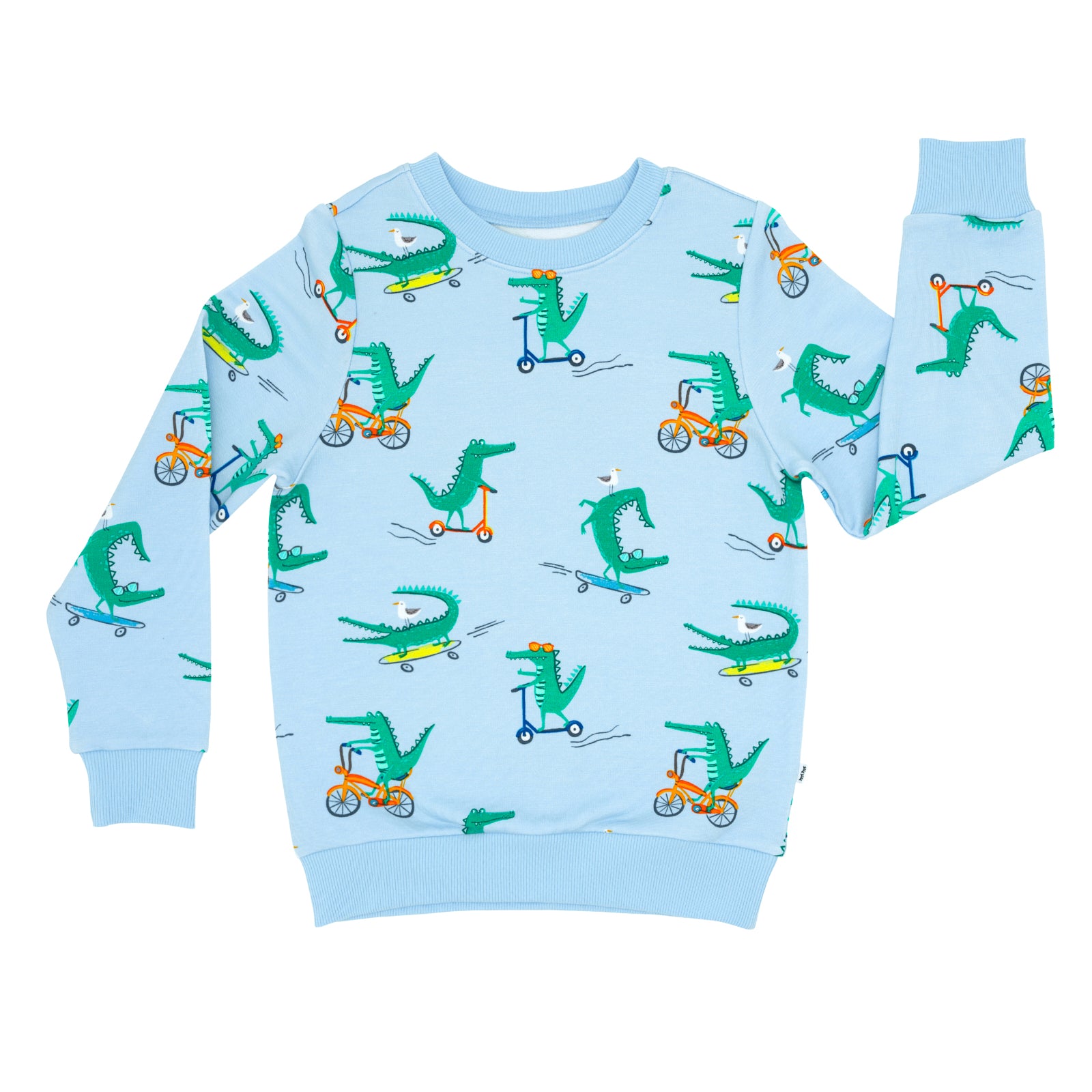 Flat lay image of a Later Gator crewneck sweatshirt