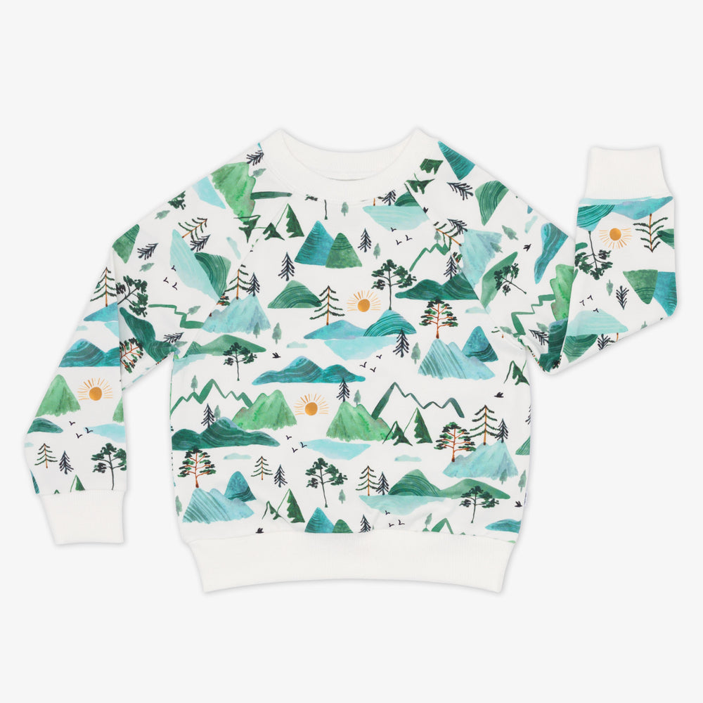 Flat lay image of a Mountain Mist Crewneck Sweatshirt