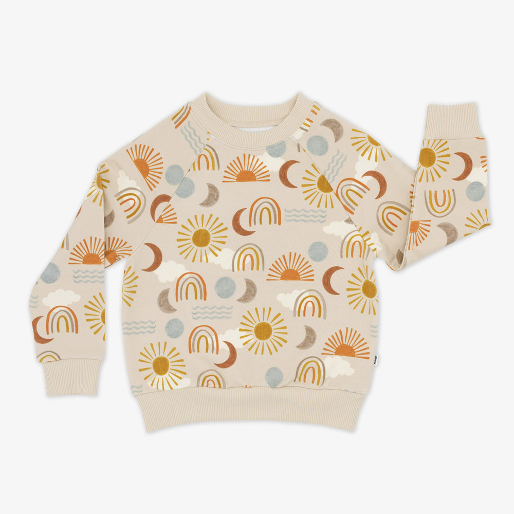 Flat lay image of a Desert Sunrise Crewneck Sweatshirt