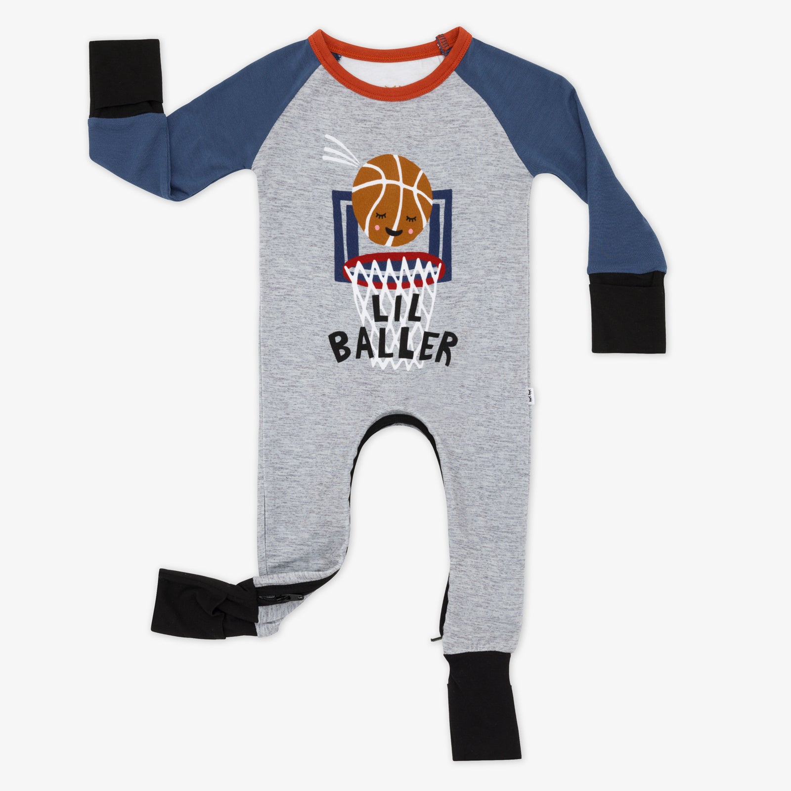 Flat lay of the Slam Dunk Graphic crescent zippy