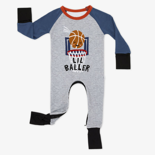 Flat lay of the Slam Dunk Graphic crescent zippy