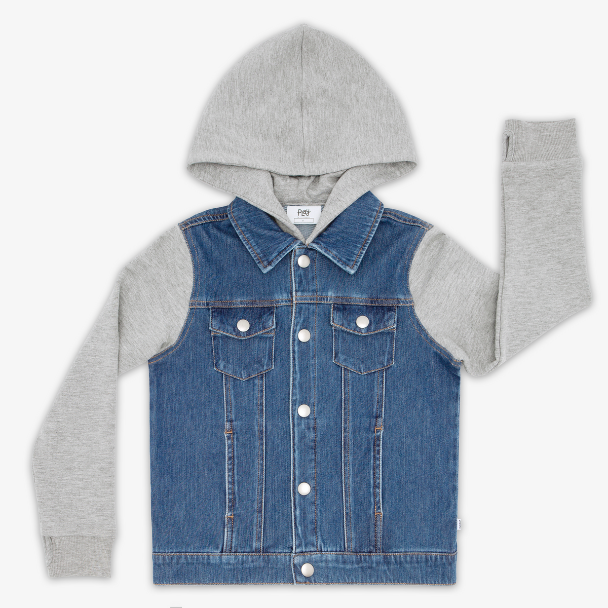 Midwash Blue/Gray Denim Jacket - Little Sleepies