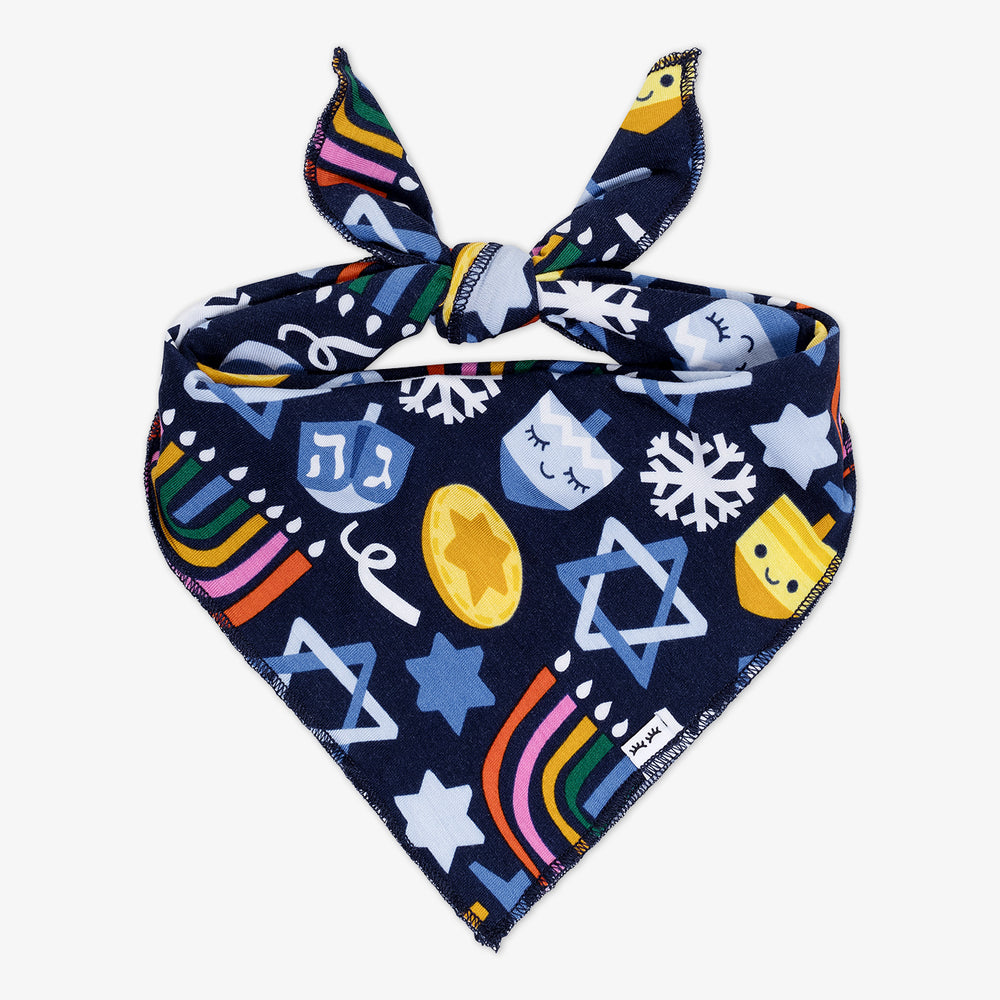 Flat lay image of a Playful Dreidel Pet Bandana