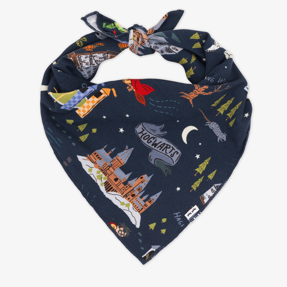 Flat lay image of an Evening at Hogwarts pet bandana 