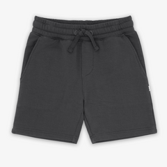 Flat lay image of the Washed Black Drawstring Shorts