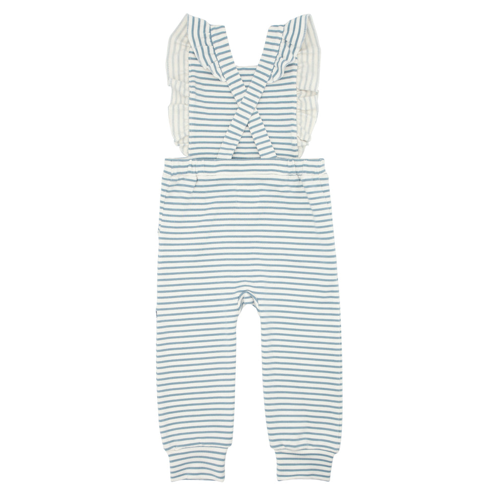 Alternate flat lay image of Fog Stripes ruffle overall