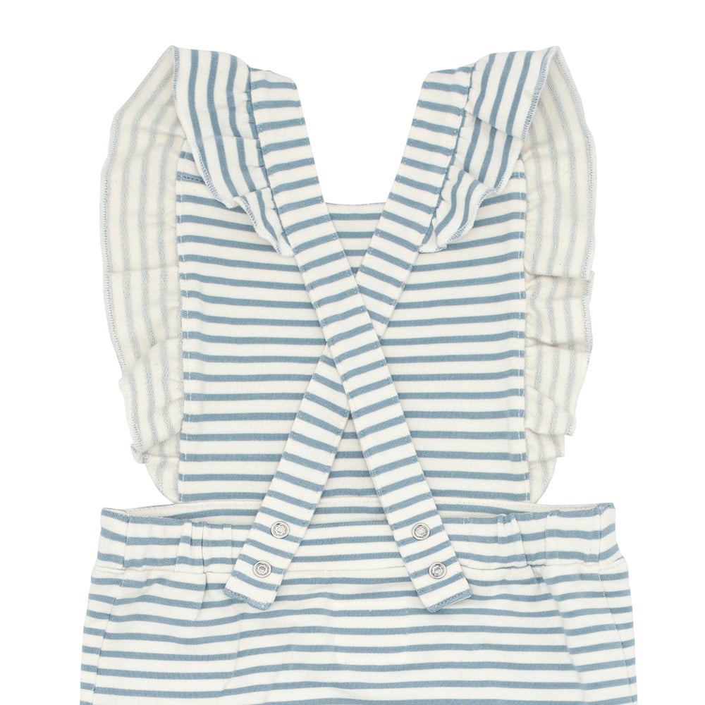 Close up flat lay image of Fog Stripes ruffle overall