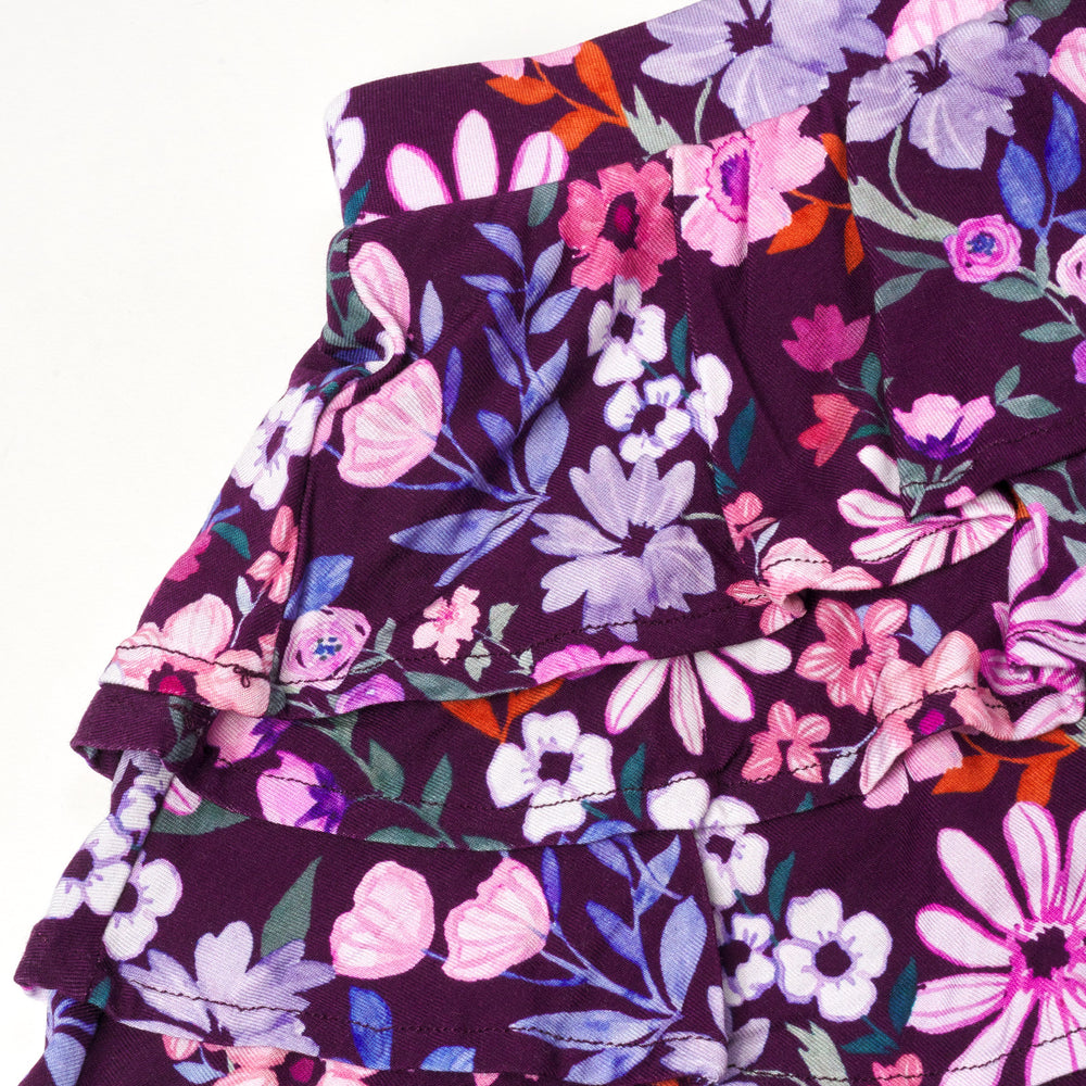 Close up flat lay image of Violet Meadow Ruffle Skort