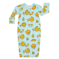 Flat lay image of a Pizza Pals infant gown