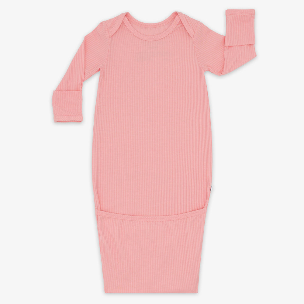 Flat lay image of the Bubblegum Ribbed Infant Gown