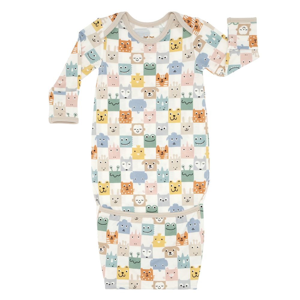 Flat lay image of a Check Mates Infant Gown