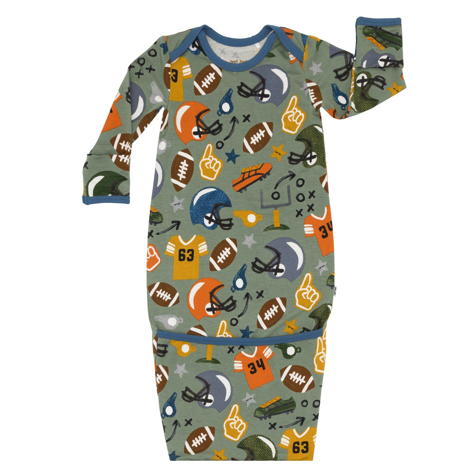 Flat lay image of the Touchdown Time Infant Gown