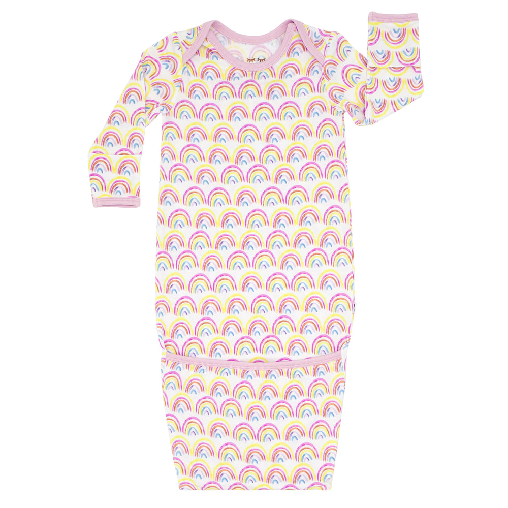 Flat lay image of a Pastel Rainbows Infant Gown