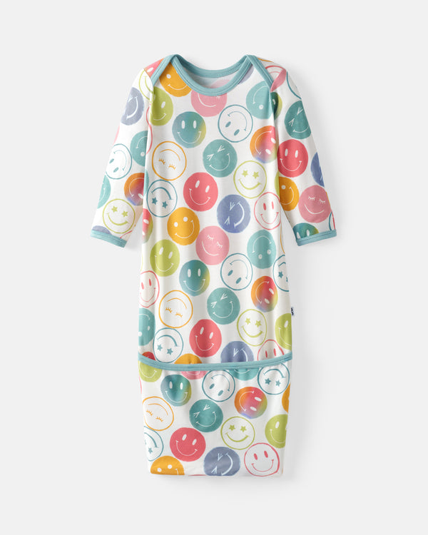 Flat lay of the Positive Vibes Infant Gown
