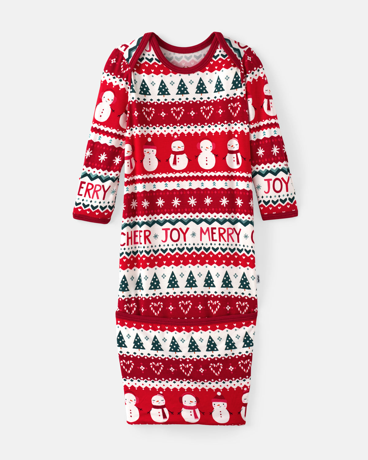 Flat lay of the Festive Fair Isle Infant Gown