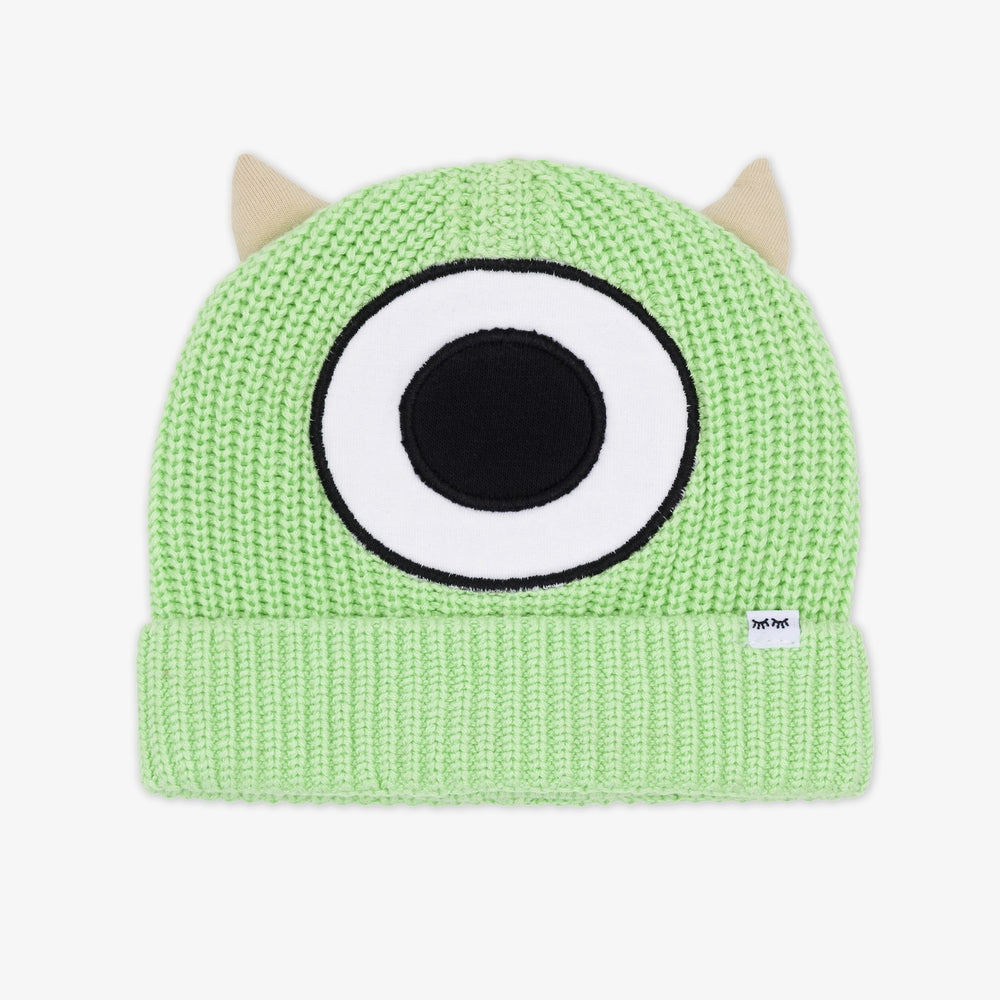 Flat lay image of the Disney Monsters, Inc. Mike Wazowski Beanie Hat