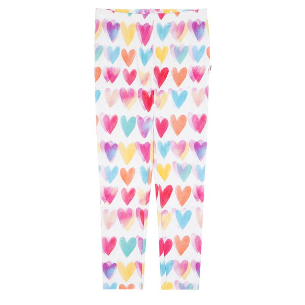 Flat lay image of Watercolor Love leggings