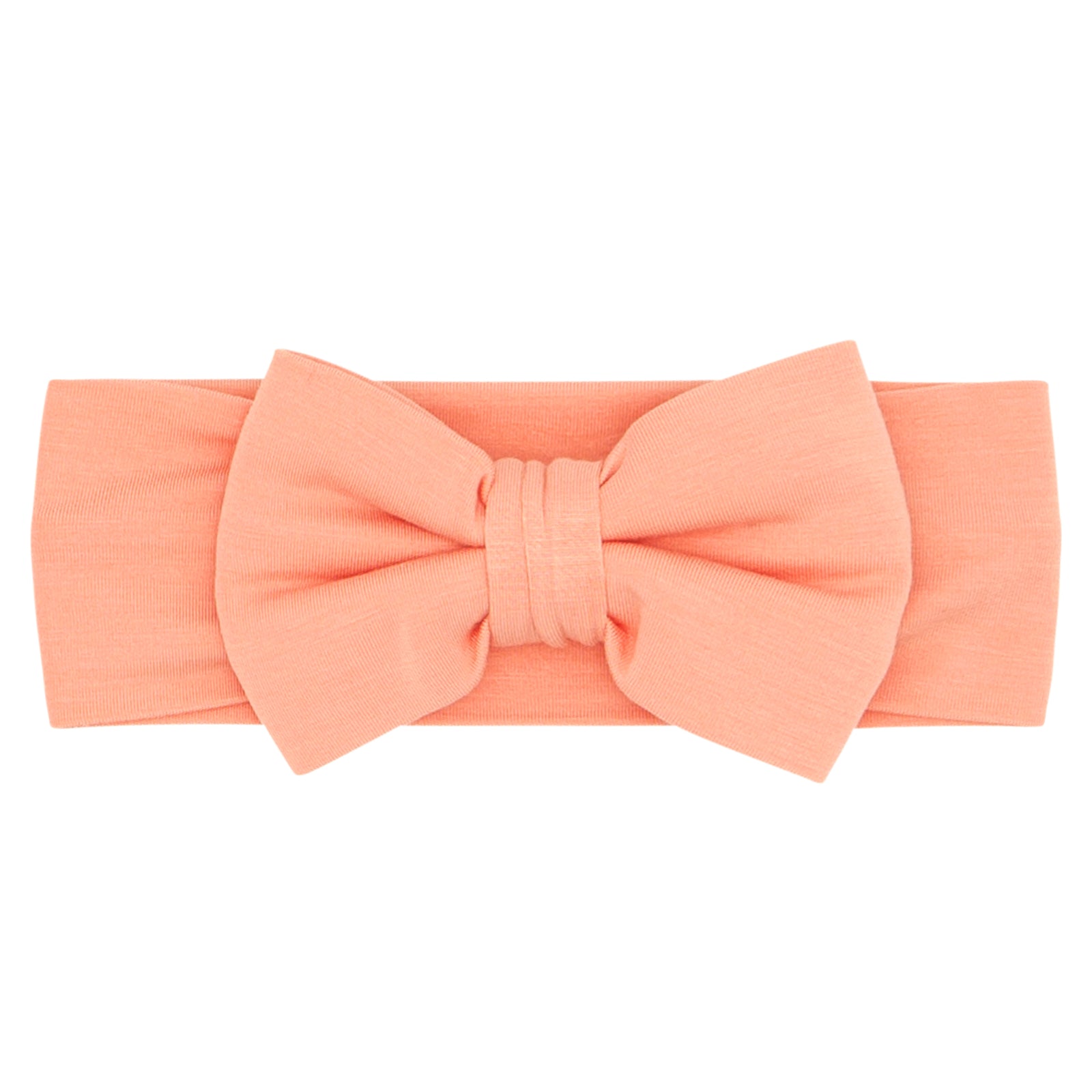 Flat lay image of a Peach Luxe Bow Headband