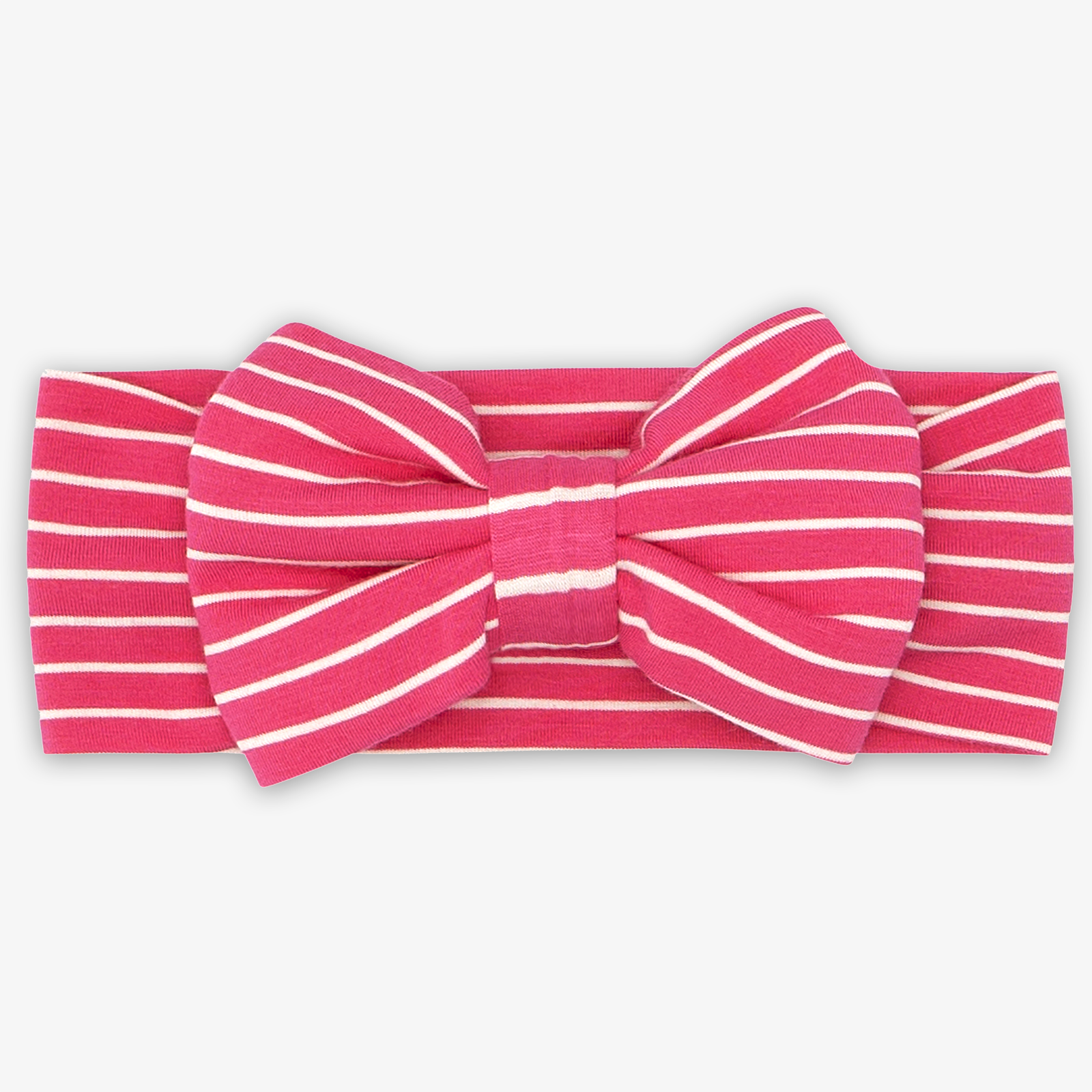 Flat lay image of the Pink Punch Stripes Luxe Bow Headband