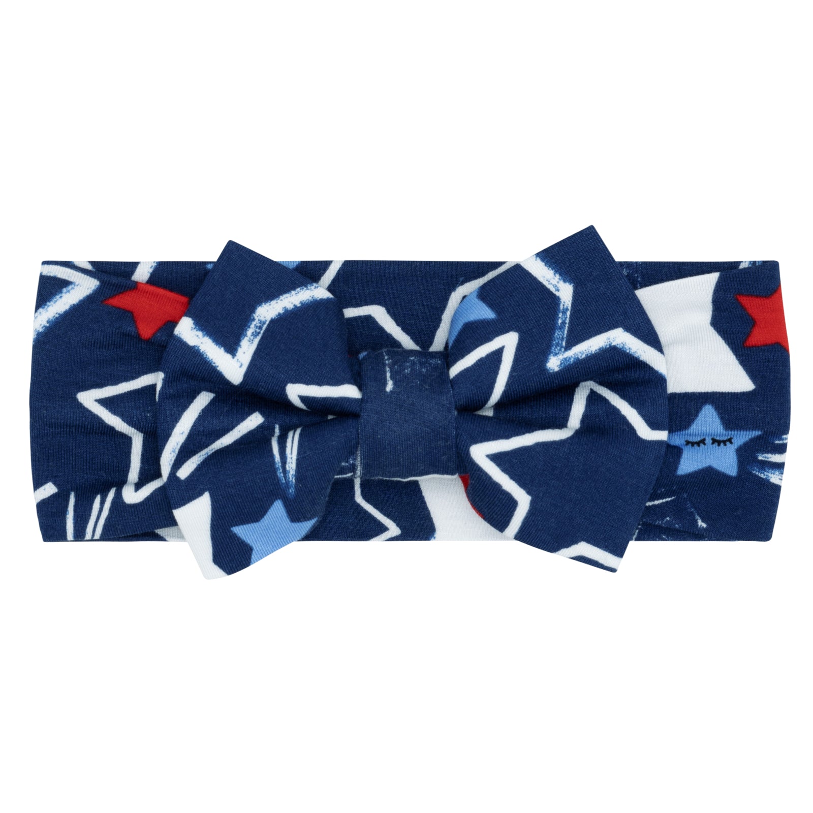 Flat lay image of a Star Spangled luxe bow headband