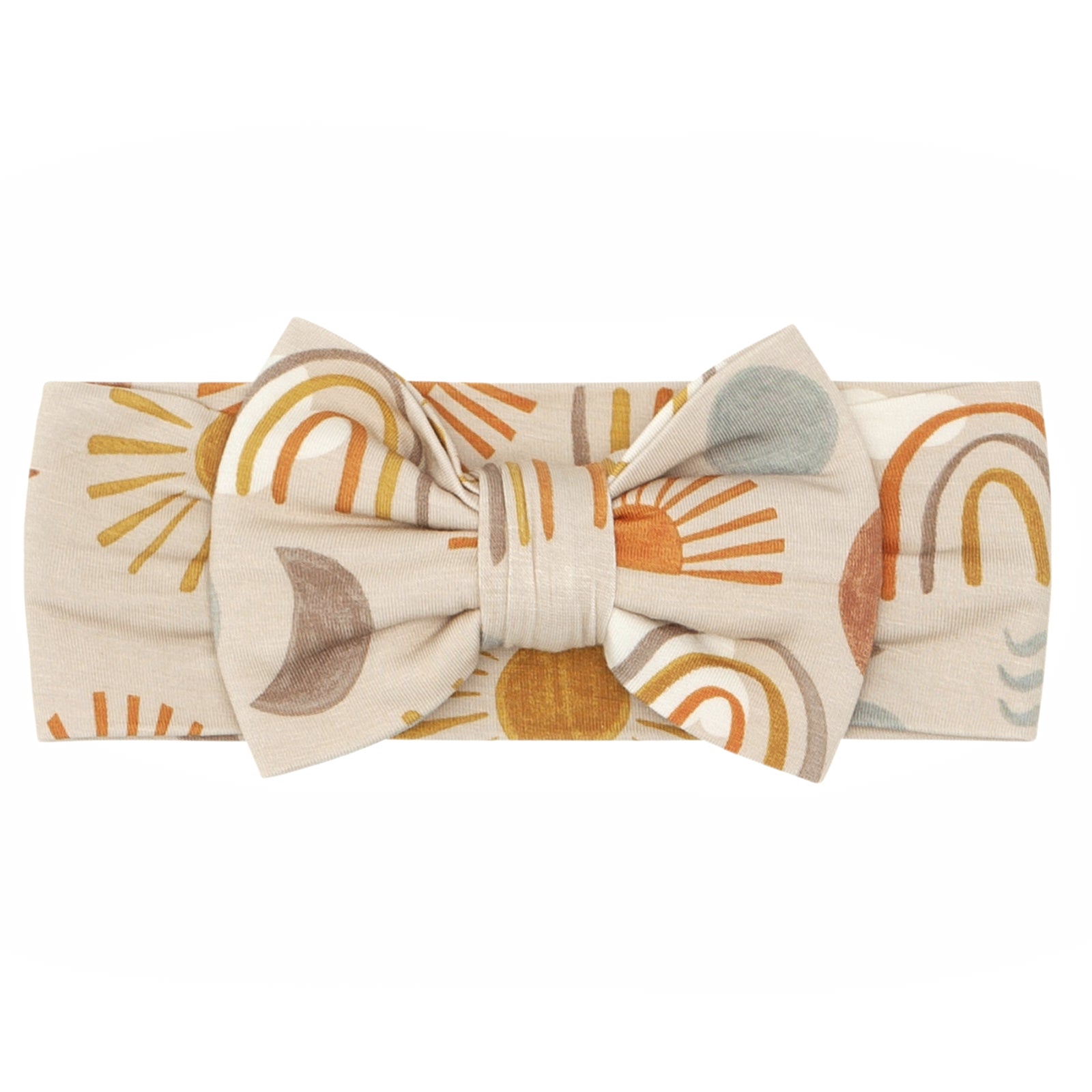 Flat lay image of a Desert Sunrise luxe bow headband