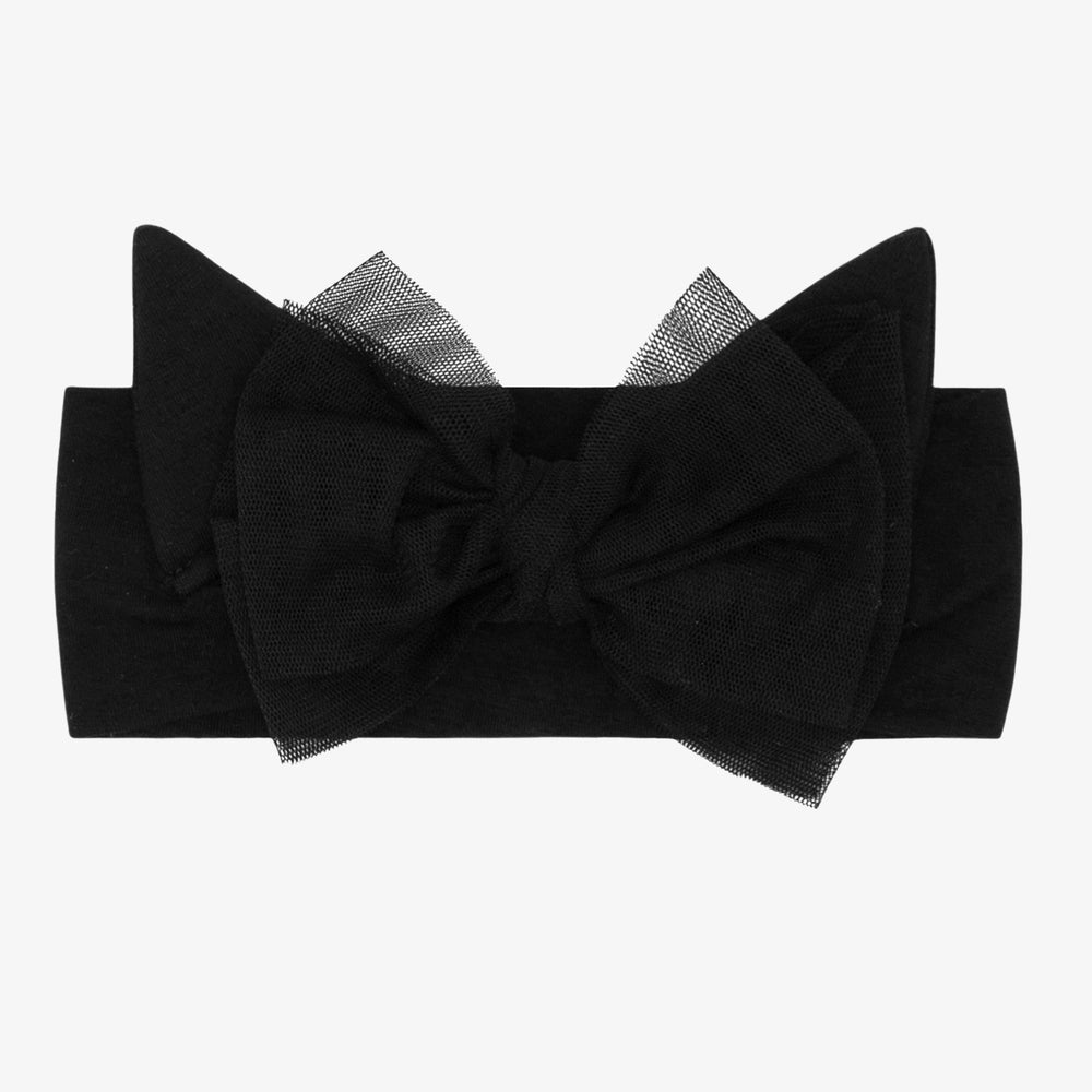 Flat lay image of the Cat Ears Luxe Bow Headband