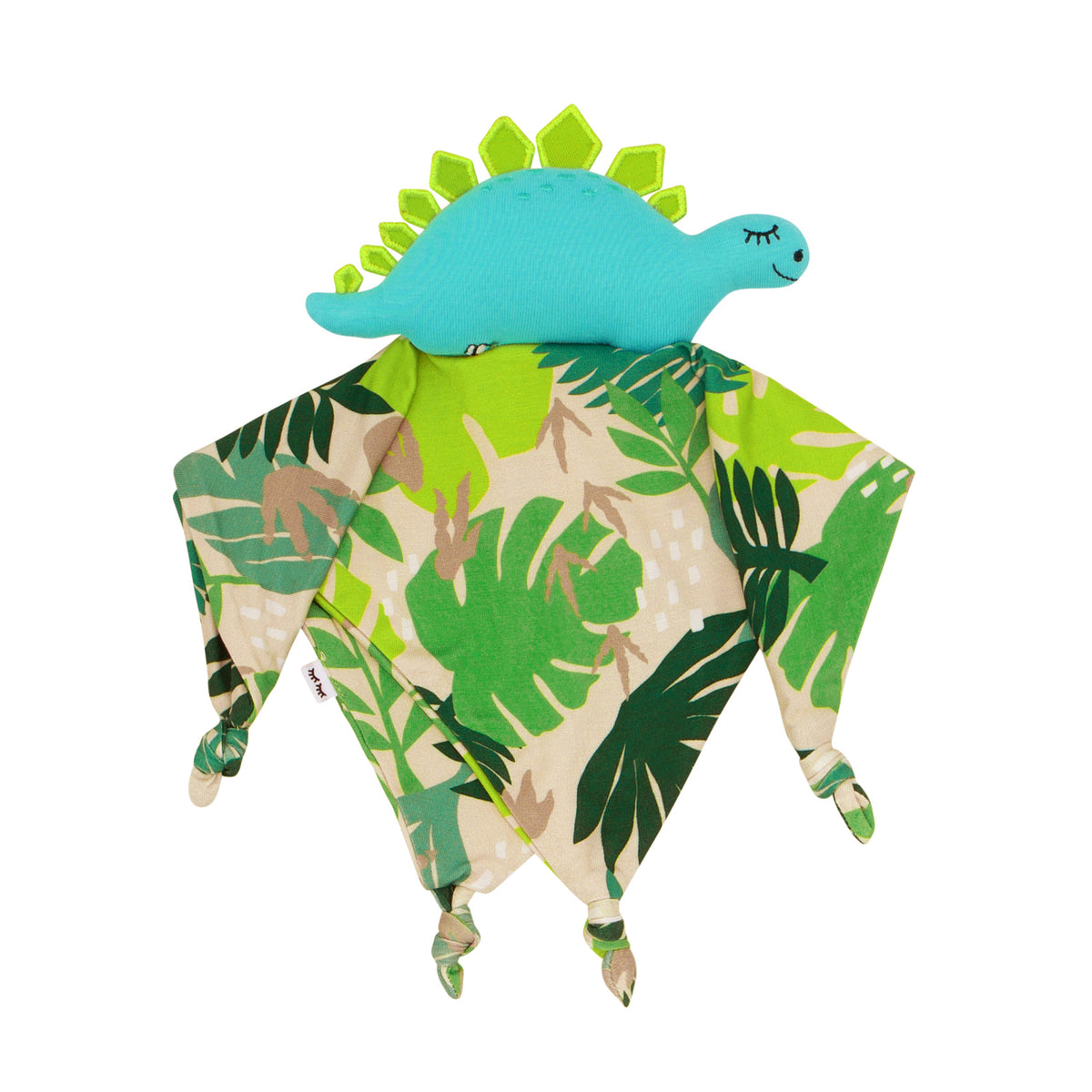 Flat lay image of a Des the Dinosaur sleepyhead lovey