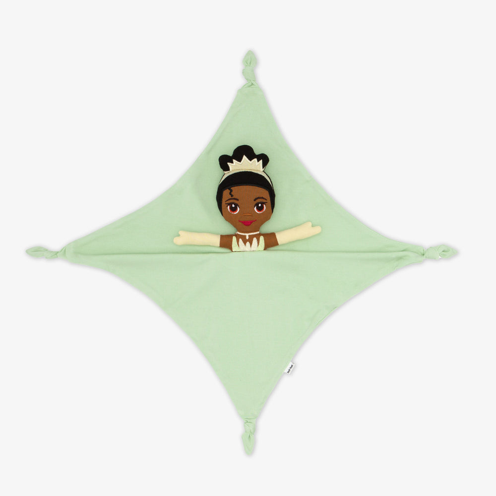 Flat lay image of Princess Tiana sleepyhead lovey