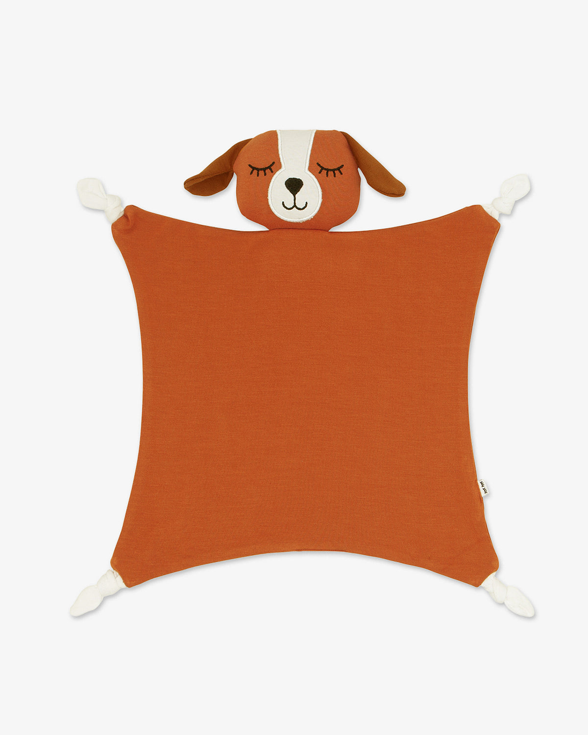Flat lay of the Parker the Puppy Sleepyhead Lovey showing the full plush blanket