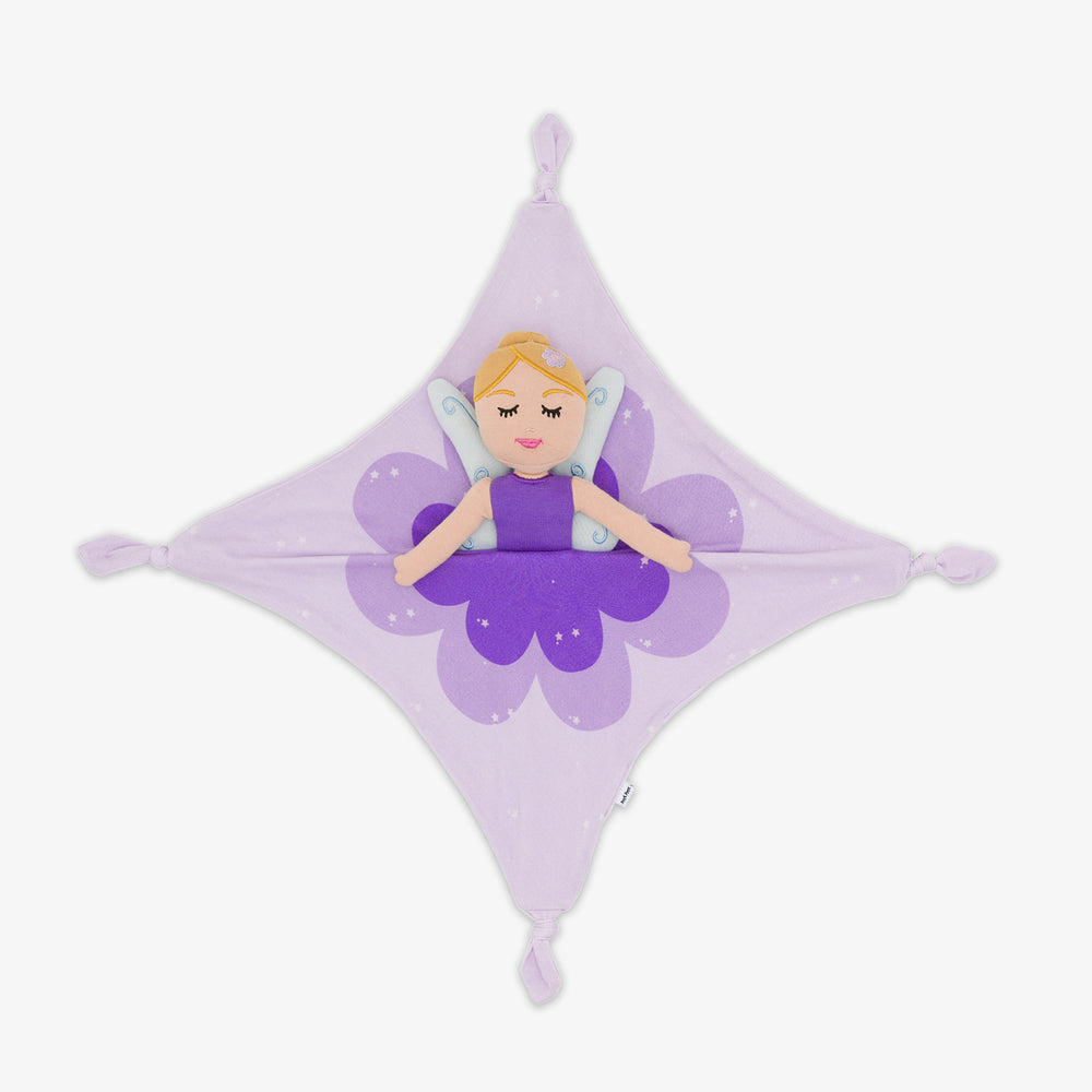 Alternative flat lay image of the Fiona the Purple Fairy Sleepyhead Lovey