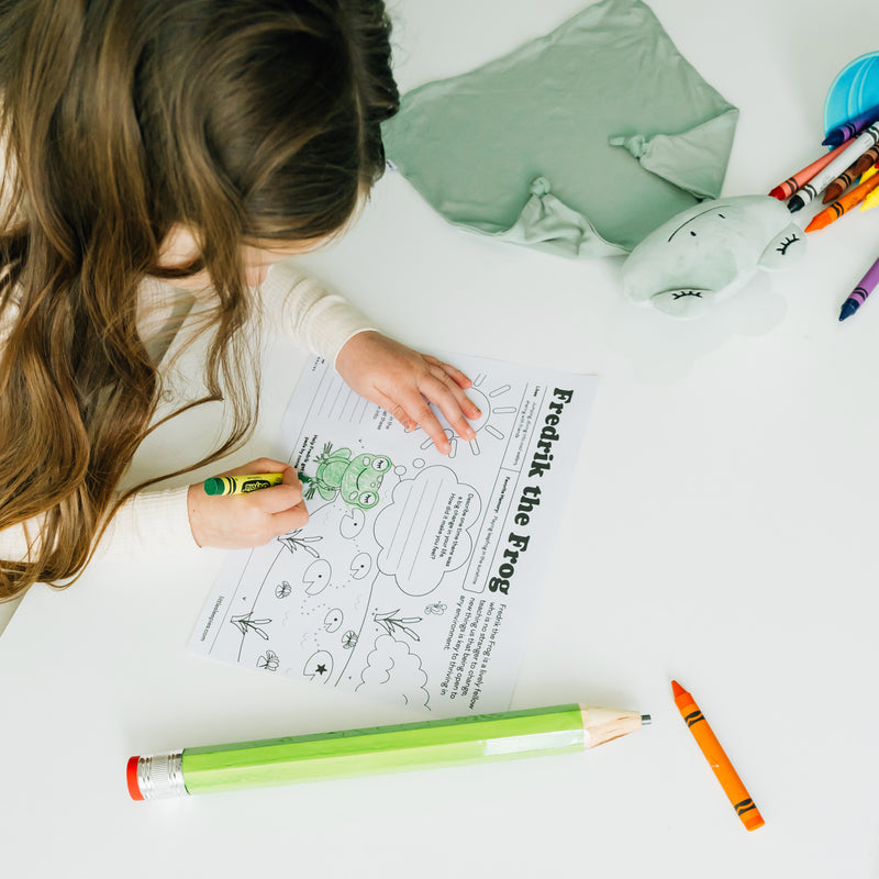 child drawing coloring sheet