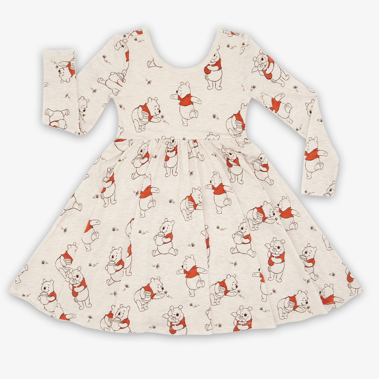 Flat lay image of the Disney Winnie the Pooh Twirl Dress