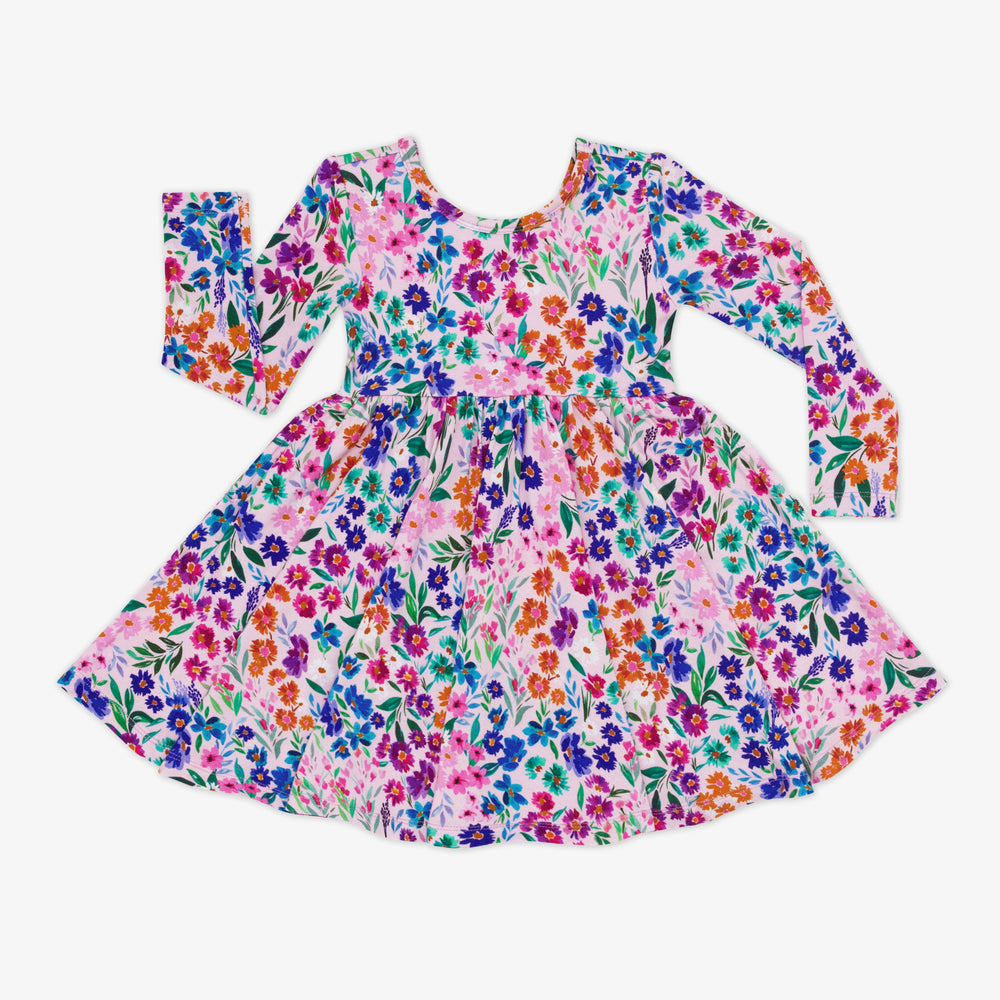 Flat lay image of a Sweet Pea Floral Twirl Dress