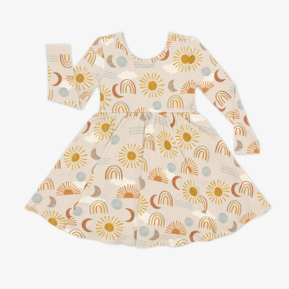 Flat lay image of a Desert Sunrise Twirl Dress