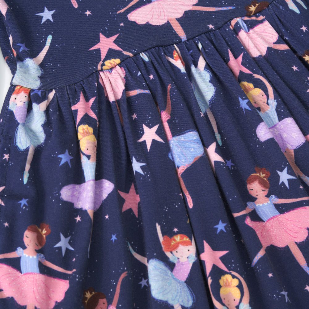 Close up image of the print on a Twilight Ballet Bow Back Skater Dress