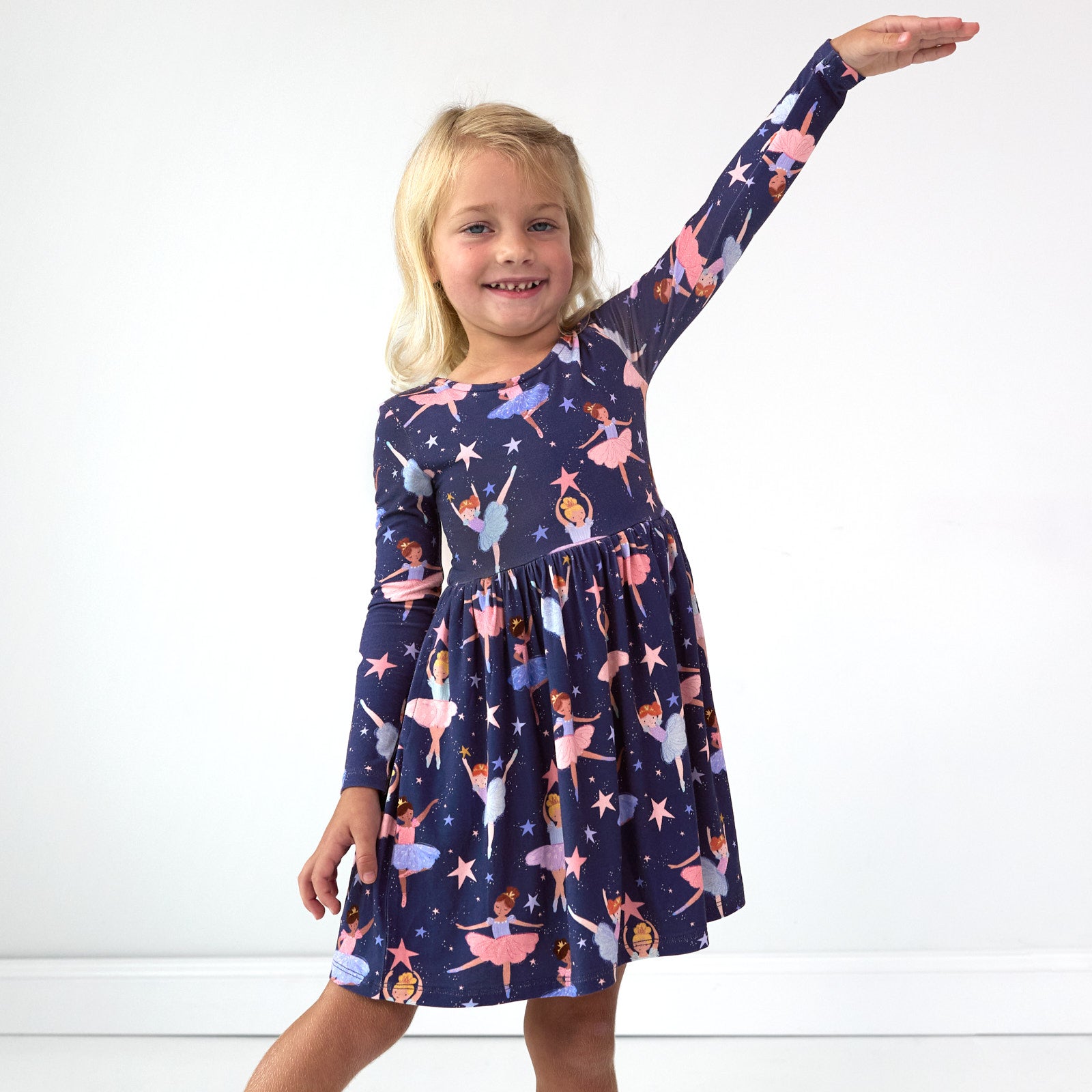 Alternative image of girl posing in the Twilight Ballet Bow Back Skater Dress