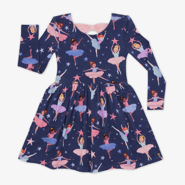 flat lay image of the Twilight Ballet Bow Back Skater Dress