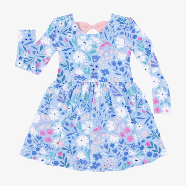 Flat lay image of the Magical Meadow Bow Back Skater Dress