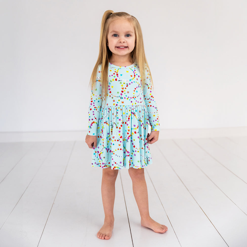Friends Forever Bamboo Twirl Dress with Toddler Bodysuit 18-24 months | Little Sleepies Friends Forever Bamboo Twirl Dress with Toddler Bodysuit 18-24 months | Little Sleepies