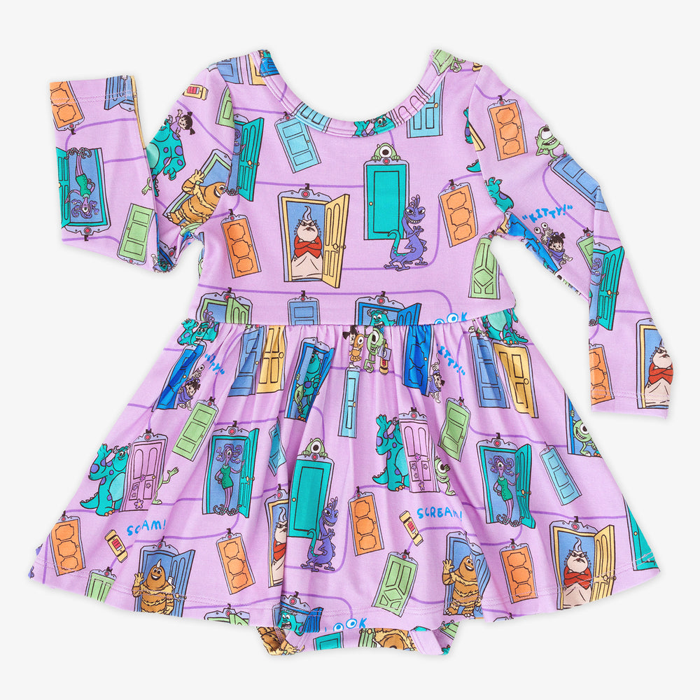 Flat lay image of the Disney Monsters, Inc. Scream Team Twirl Dress with Bodysuit