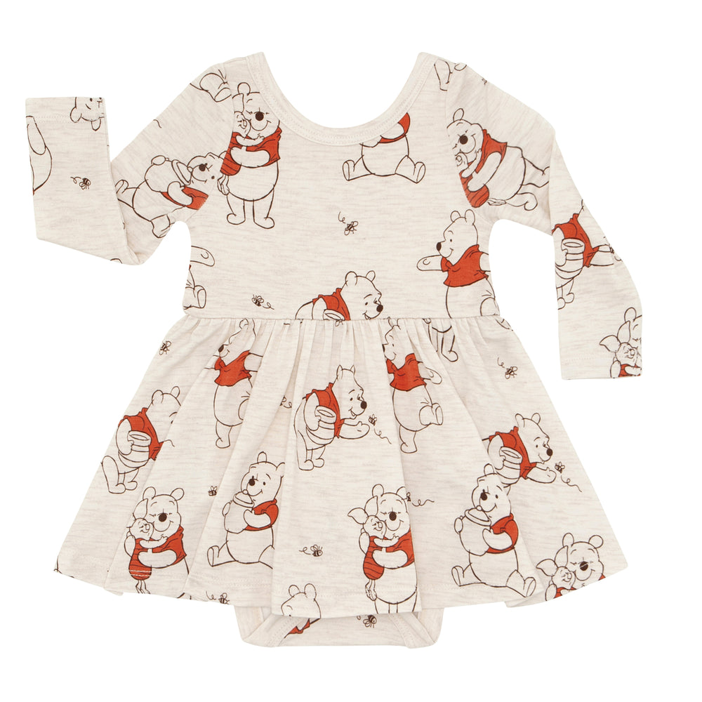 Click to see full screen - Flat lay image of a Disney Winnie the Pooh twirl dress with bodysuit