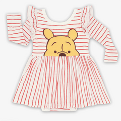 Flat lay image of the Disney Winnie the Pooh Flutter Skater Dress with Bodysuit